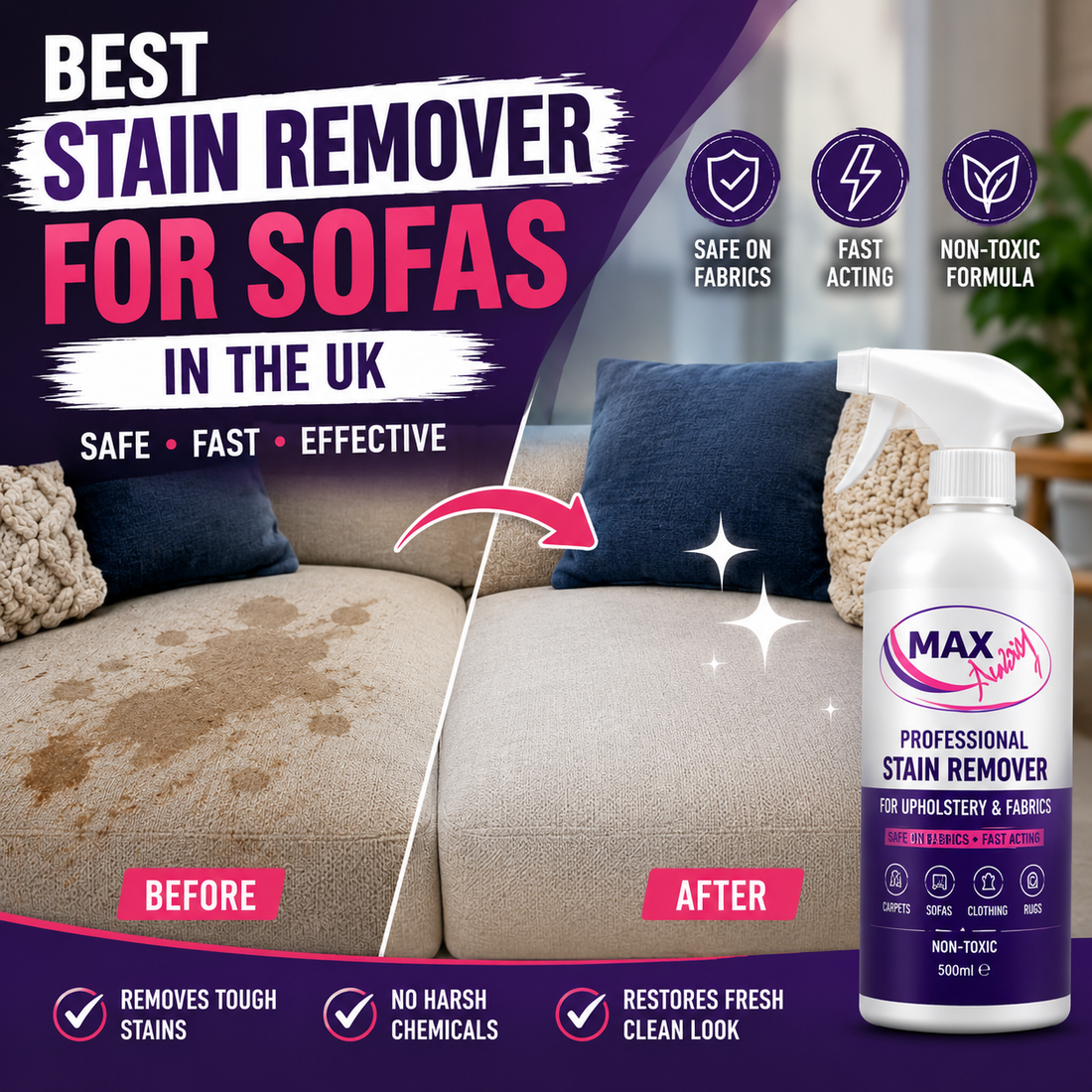 Best Stain Remover for Sofas in the UK | MAX-Away